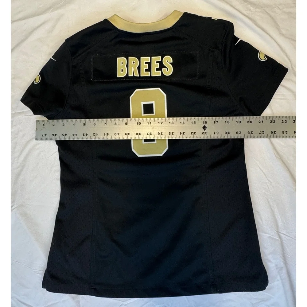Nike New Orleans Saints Drew Brees 9 NFL Jersey Womens Medium Black Gold 80577
